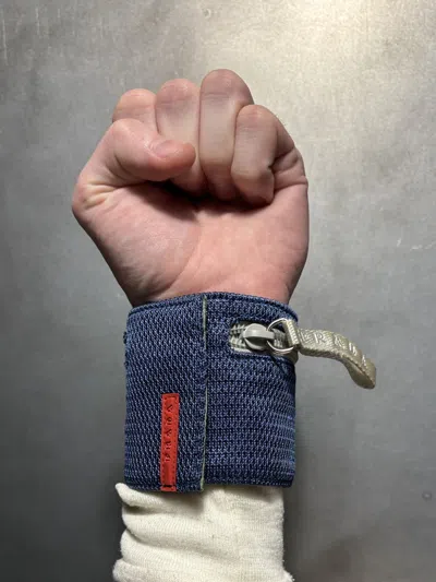 Pre-owned Prada Vintage  Sport Mesh Wallet Wrist Anklet S/s 1999 In Blue