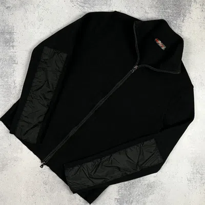 Pre-owned Prada Vintage  Wool+nylon Zip Sweater 00's In Black