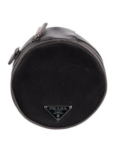 Pre-owned Prada Vintage Raso Round Pouch In Gray
