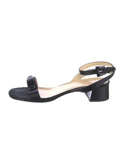 Pre-owned Prada Vintage Silk Sandals In Blue