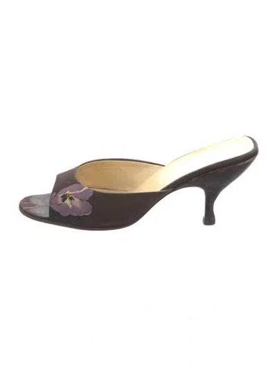 Pre-owned Prada Vintage Slides In Brown