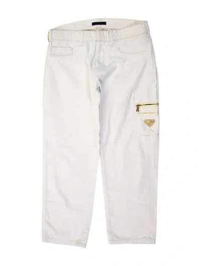 Pre-owned Prada Vintage Straight Leg Pants In White