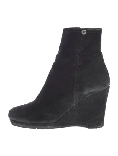 Pre-owned Prada Vintage Suede Boots In Black