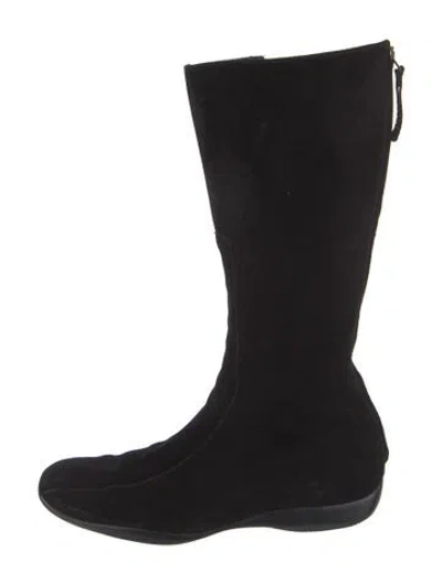Pre-owned Prada Vintage Suede Boots In Black