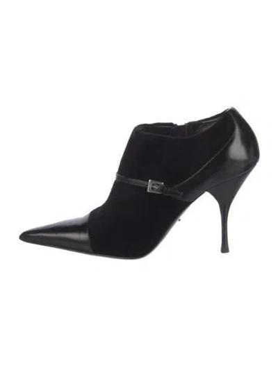 Pre-owned Prada Vintage Suede Boots In Black