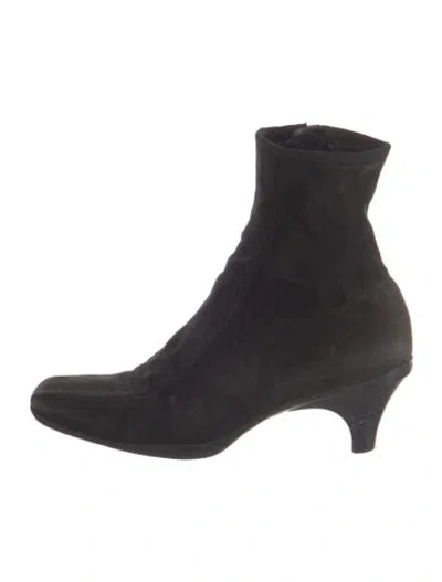 Pre-owned Prada Vintage Suede Boots In Black