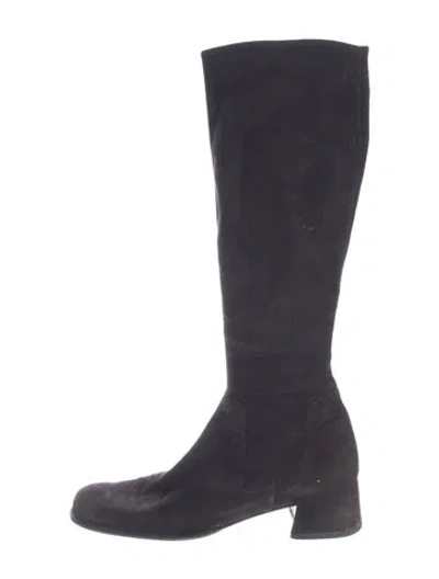Pre-owned Prada Vintage Suede Boots In Blue