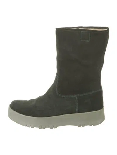 Pre-owned Prada Vintage Suede Boots In Green