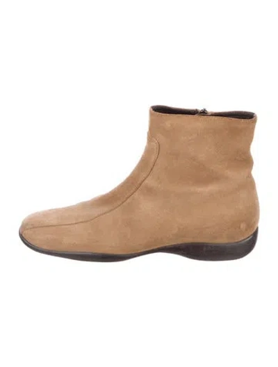 Pre-owned Prada Vintage Suede Boots In Neutral