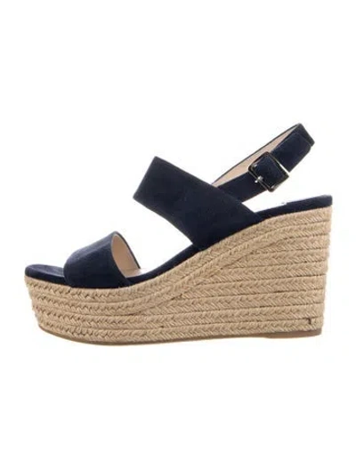 Pre-owned Prada Vintage Suede Espadrilles In Blue