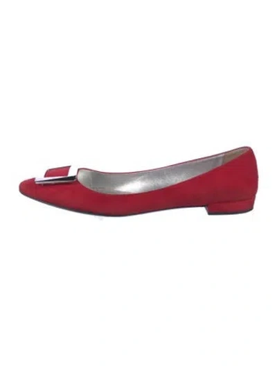 Pre-owned Prada Vintage Suede Flats In Red