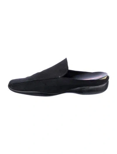 Pre-owned Prada Vintage Suede Mules In Black