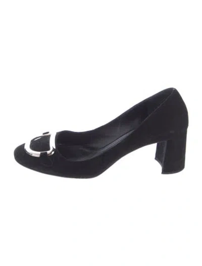 Pre-owned Prada Vintage Suede Pumps In Black