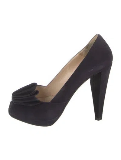 Pre-owned Prada Vintage Suede Pumps In Blue
