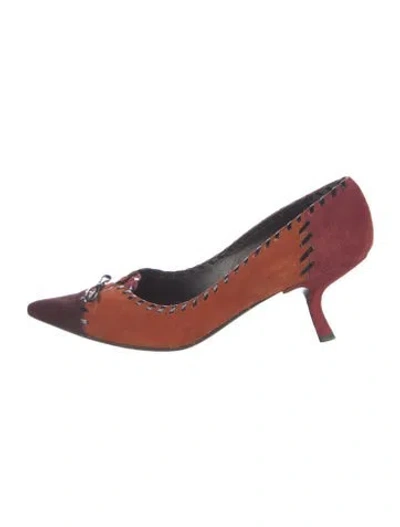 Pre-owned Prada Vintage Suede Pumps In Multi