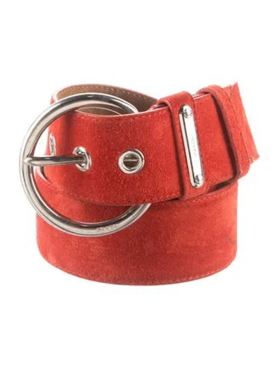 Pre-owned Prada Vintage Suede Waist Belt In Orange
