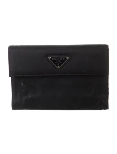 Pre-owned Prada Vintage Trifold Wallet In Black