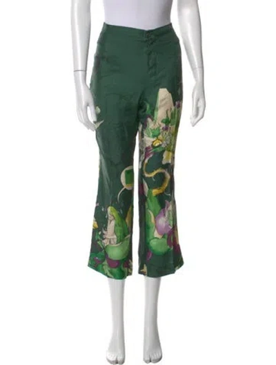 Pre-owned Prada Vintage Wide Leg Pants In Green