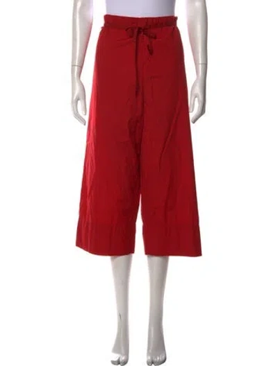 Pre-owned Prada Vintage Wide Leg Pants In Red