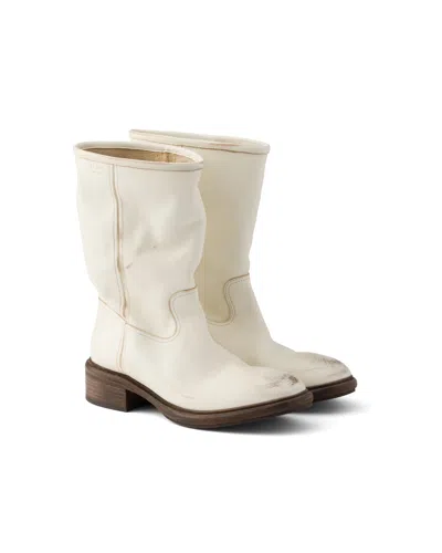 PRADA STIEFEL AUS LEDER MIT VINTAGE-EFFEKT