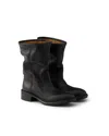 Prada Womens Black Vintage-effect Leather Boots Eur 39 / 6 Uk