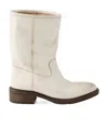 Prada Vintage-effect Leather Boots In Multi