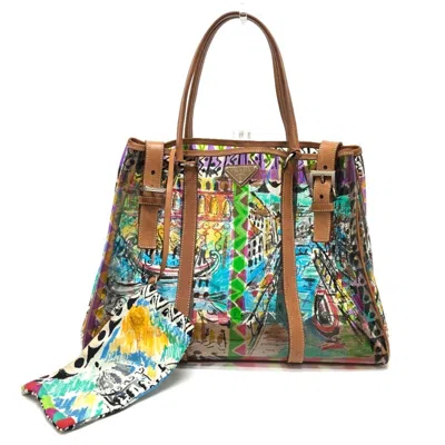 Pre-owned Prada Vinyl Leather Tote Bag () In Multi
