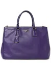 Prada Viola Saffiano Leather Large Galleria Double Zip Tote (authentic Pre-  Loved) In Purple