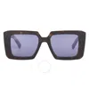 Prada Violet Mirrored Internal Silver Square Ladies Sunglasses Pr 23ys 2au05q 51 In Purple/silver Tone