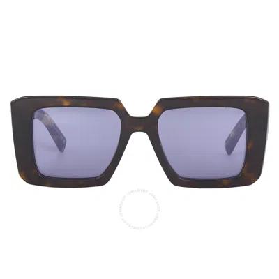 PRADA PRADA VIOLET MIRRORED INTERNAL SILVER SQUARE LADIES SUNGLASSES PR 23YS 2AU05Q 51