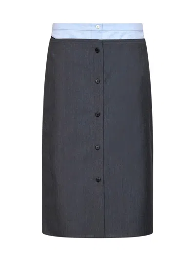 Prada Virgin Wool And Mohair Skirt In Animal Print