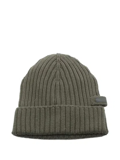 Pre-owned Prada Virgin-wool Beanie Hat In Green