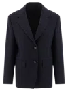 Prada Virgin Wool Blazer In Blue
