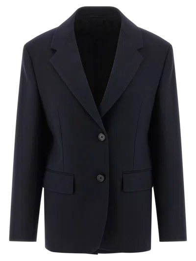 Prada Virgin Wool Blazer In Blue
