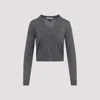 Prada Virgin Wool Cardigan In Gray
