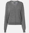 Prada V-neck Knitwear With Classic Silhouette And Refined Details In Grey