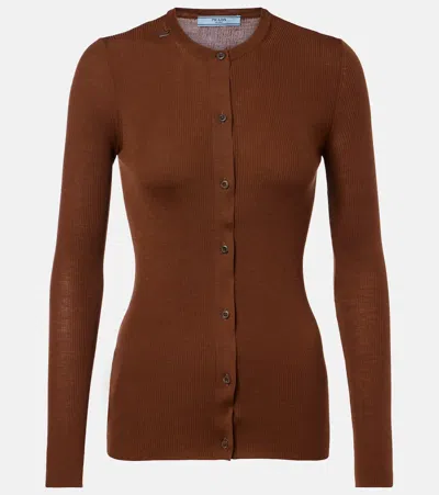Prada Virgin Wool Cardigan In Multi