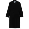 Prada Virgin Wool Coat In Black