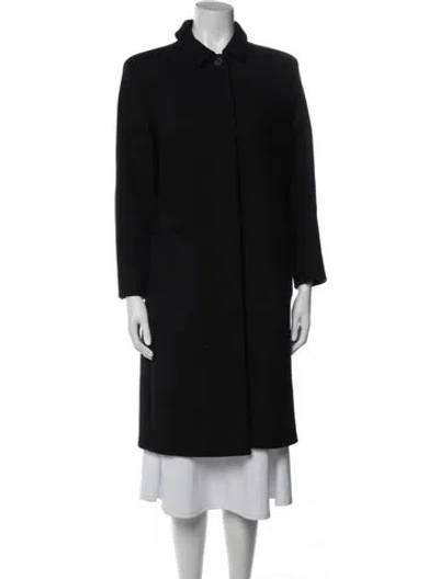 Pre-owned Prada Virgin Wool Coat In Black