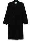 Prada Virgin Wool Coat In Black