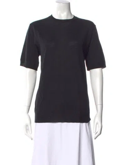 Pre-owned Prada Virgin Wool Crew Neck Sweater W/ Tags In Black