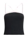 Prada Knitwear With Adjustable Straps And Contrast Trim In Black