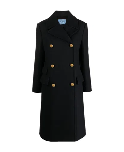 PRADA PRADA DOUBLE-BREASTED LONG COAT