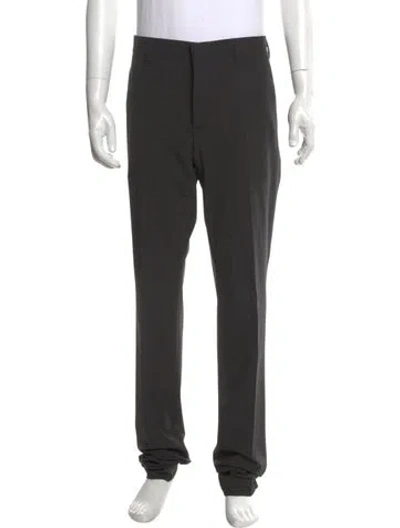 Pre-owned Prada Virgin Wool Dress Pants In Gray