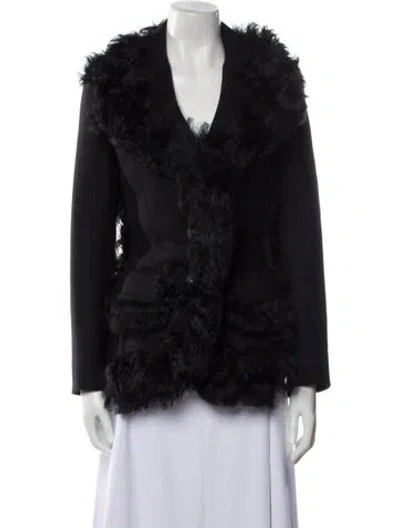 Pre-owned Prada Virgin Wool Evening Jacket In Black