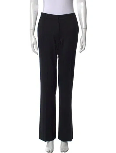 Pre-owned Prada Virgin Wool Flared Pants In Blue