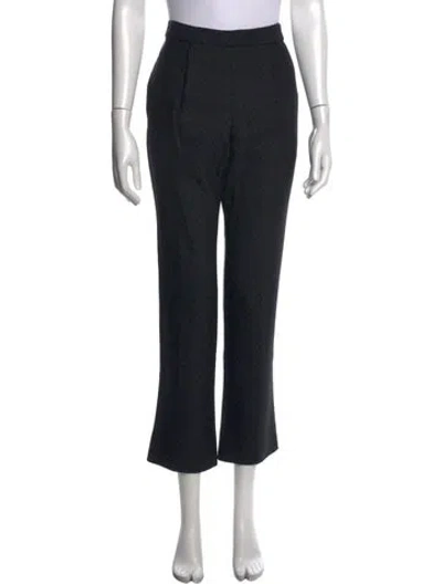 Pre-owned Prada Virgin Wool Flared Pants In Blue