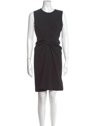 Pre-owned Prada Virgin Wool Knee-length Dress In Black