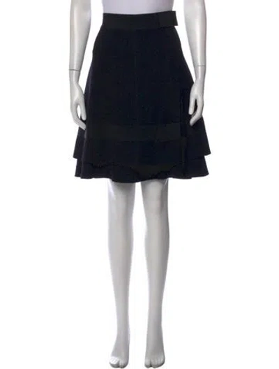 Pre-owned Prada Virgin Wool Knee-length Skirt In Black