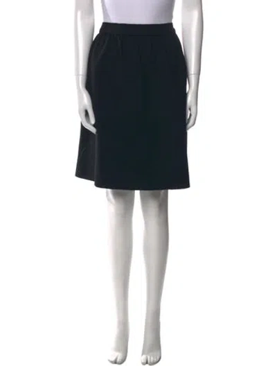 Pre-owned Prada Virgin Wool Knee-length Skirt In Black